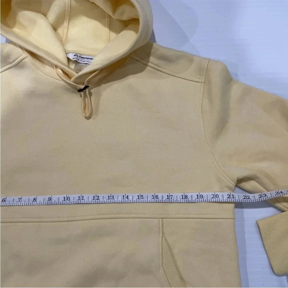 KATHMANDU Hooded Sweatshirt Unisex Size Medium butter Yellow Cotton Blend Soft - Picture 7 of 9